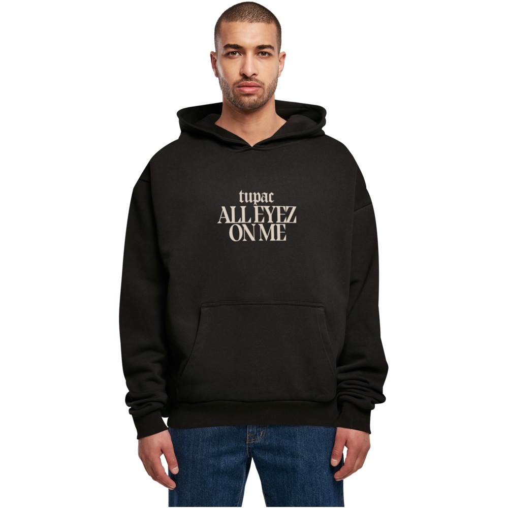 Mister Tee Tupac - All Eyez on me Tracklist Ultra Heavy Oversize Hoodie - Black